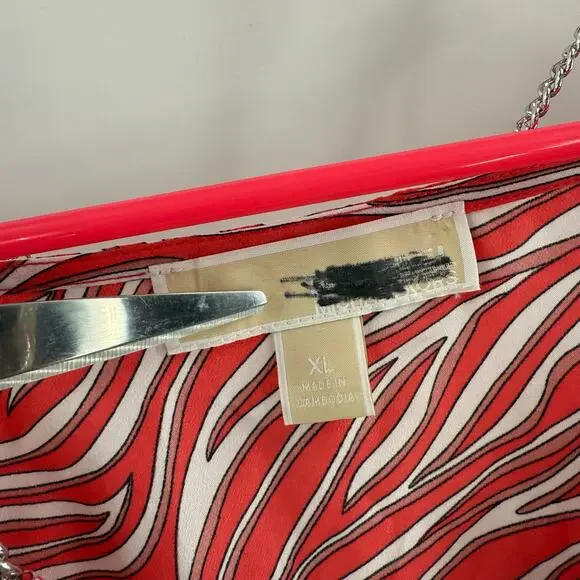 Michael Michael Kors Blouse SZ Extra Large NEW Zebra Chain Necklace Top NWOT - Picture 5 of 14